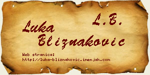 Luka Bliznaković vizit kartica
